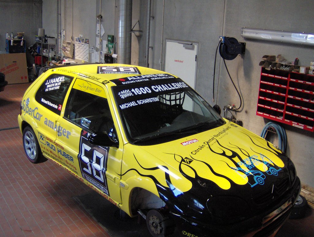 Fra dengang, hvor der stod en Saxo på værkstedet hos Team Scharstein
(Foto: Team Scharstein)